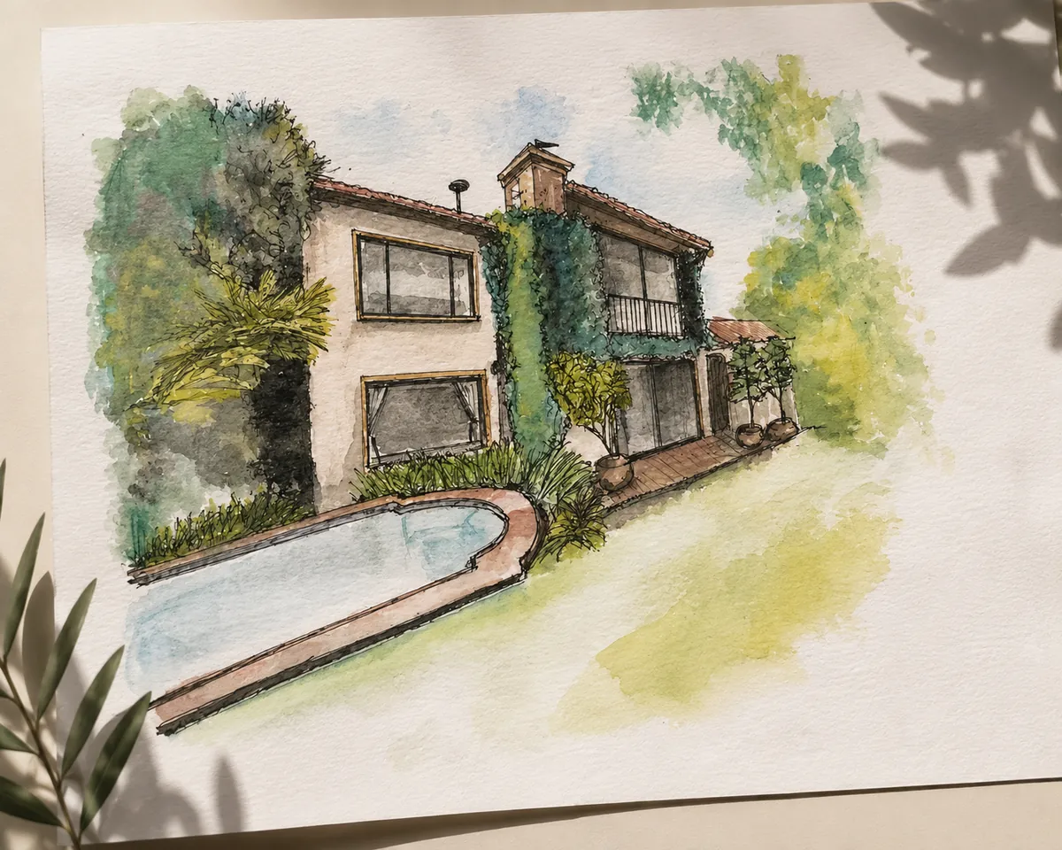 Illustration - Watercolour house portrait