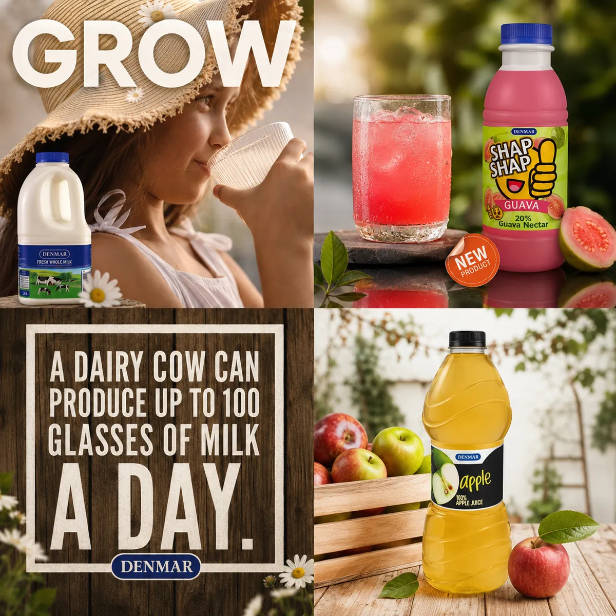 Denmar - Dairy and juice social content