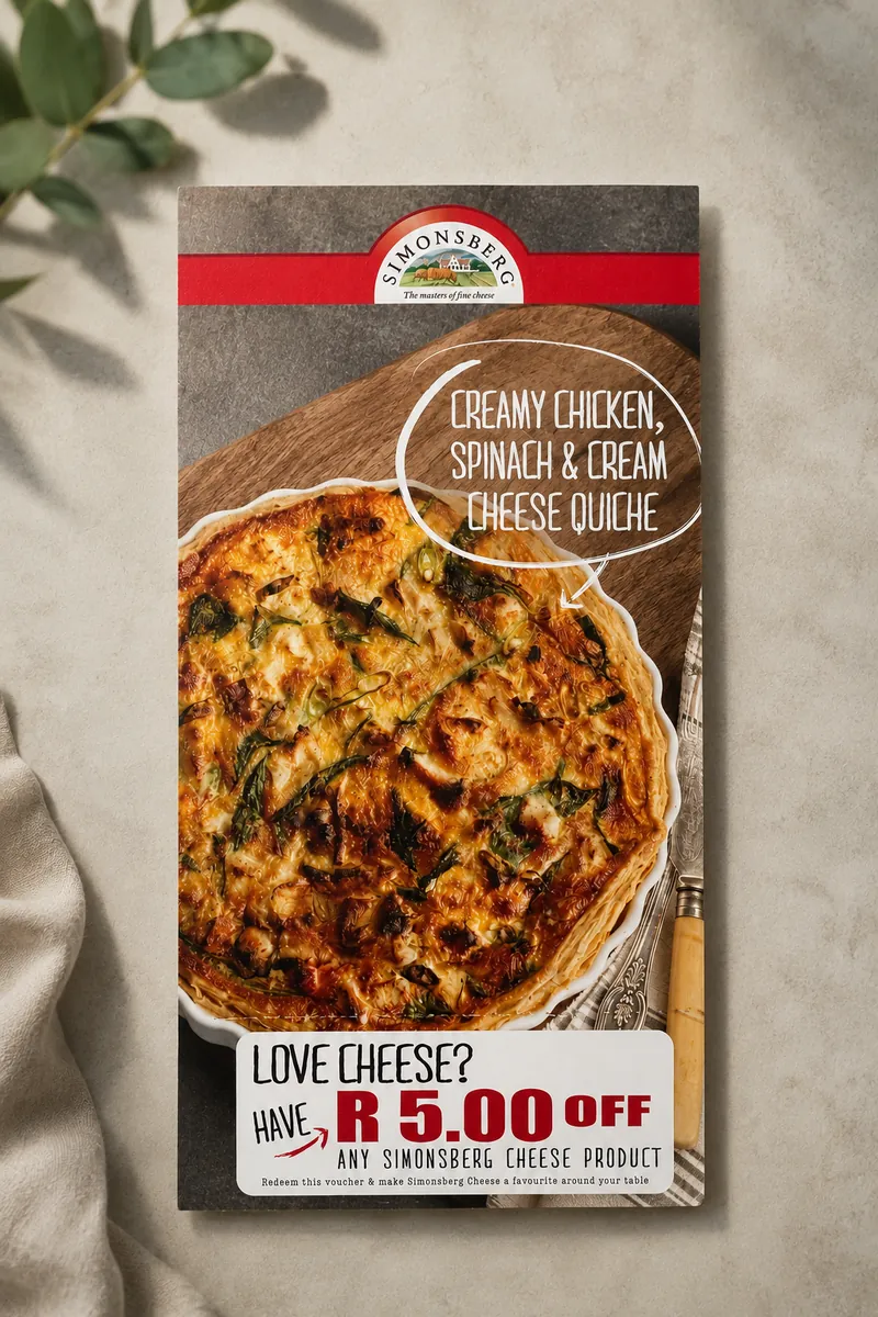 Simonsberg - Cheese promotion voucher leaflet